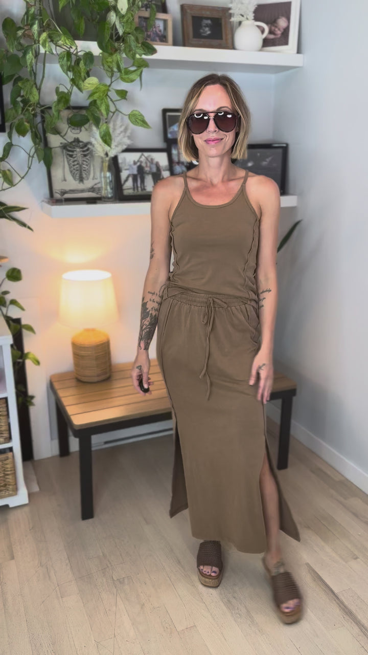 Chandler Mineral Wash Skirt Set- COCO