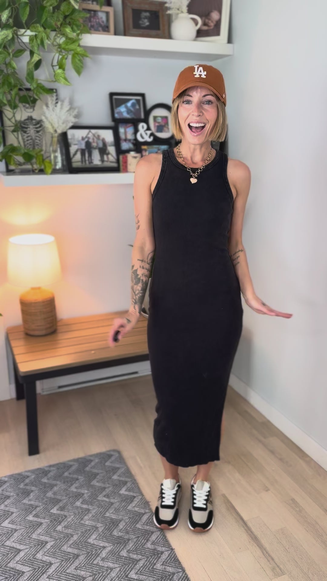 Patricia Ribbed Midi Dress- BLACK