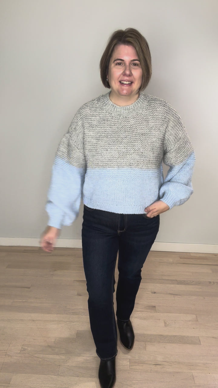 NOISY MAY Ophelia High Neck Sweater- CASHMERE BLUE-FINAL SALE *XS*