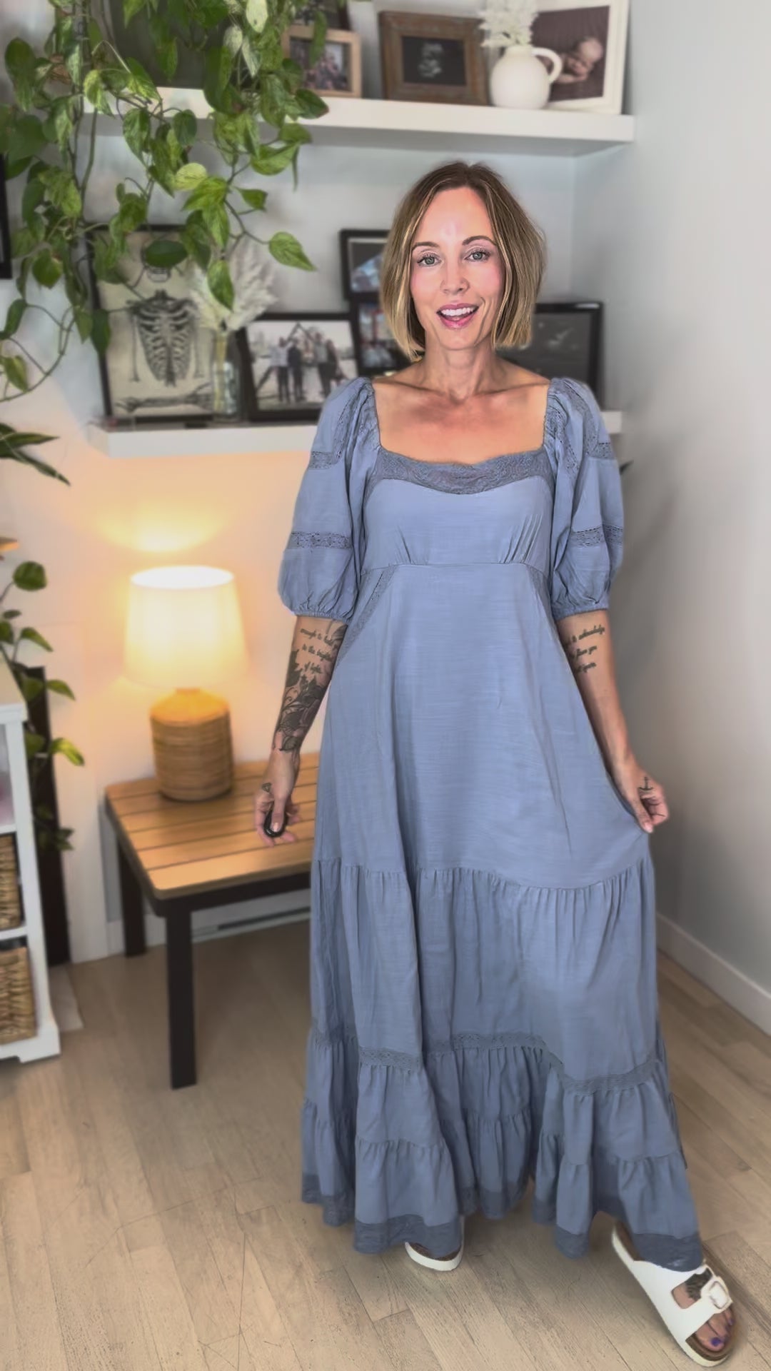 Amalfi Lace Inset Maxi- BLUE