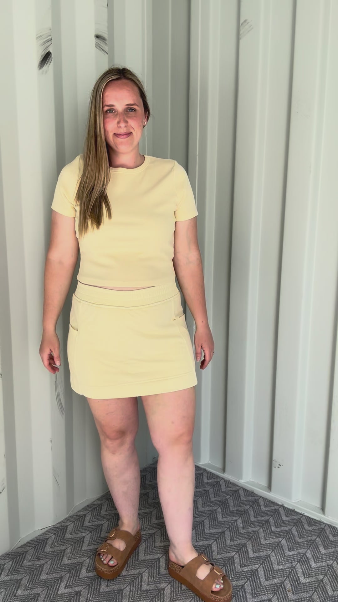 Sandy Cove Ribbed Skort Set- LEMON-FINAL SALE