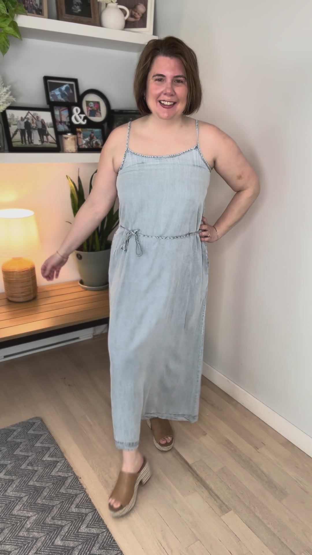 THREAD & SUPPLY Lyra Midi Dress- LIGHT WASH