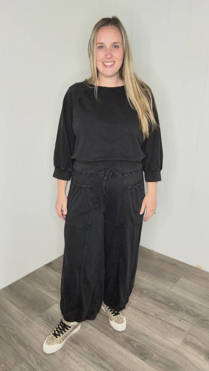Kerima Washed Cotton Barrel- BLACK