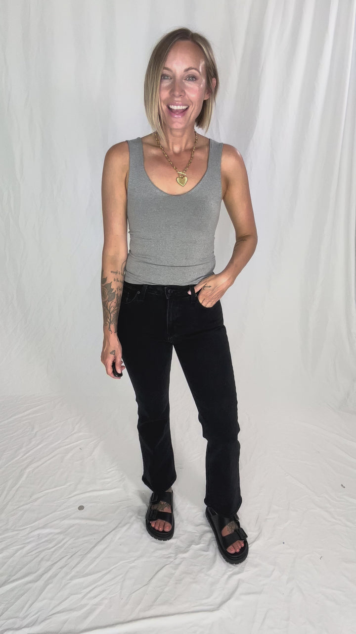 JUST BLACK DENIM Arina Slim Cropped Bootcut Jeans- BLACK-FINAL SALE *24*