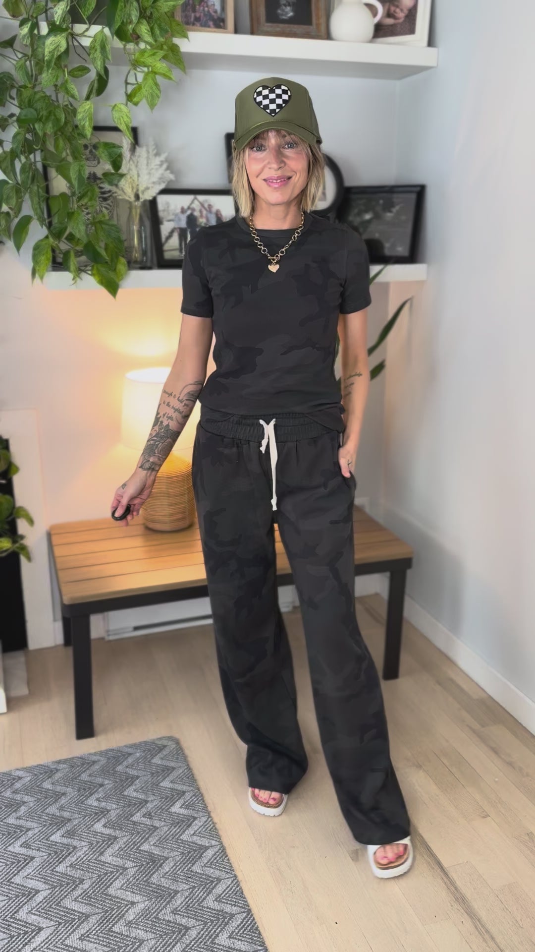AMPERSAND AVE Thermal Tee + Pant Set- CAMO-FINAL SALE