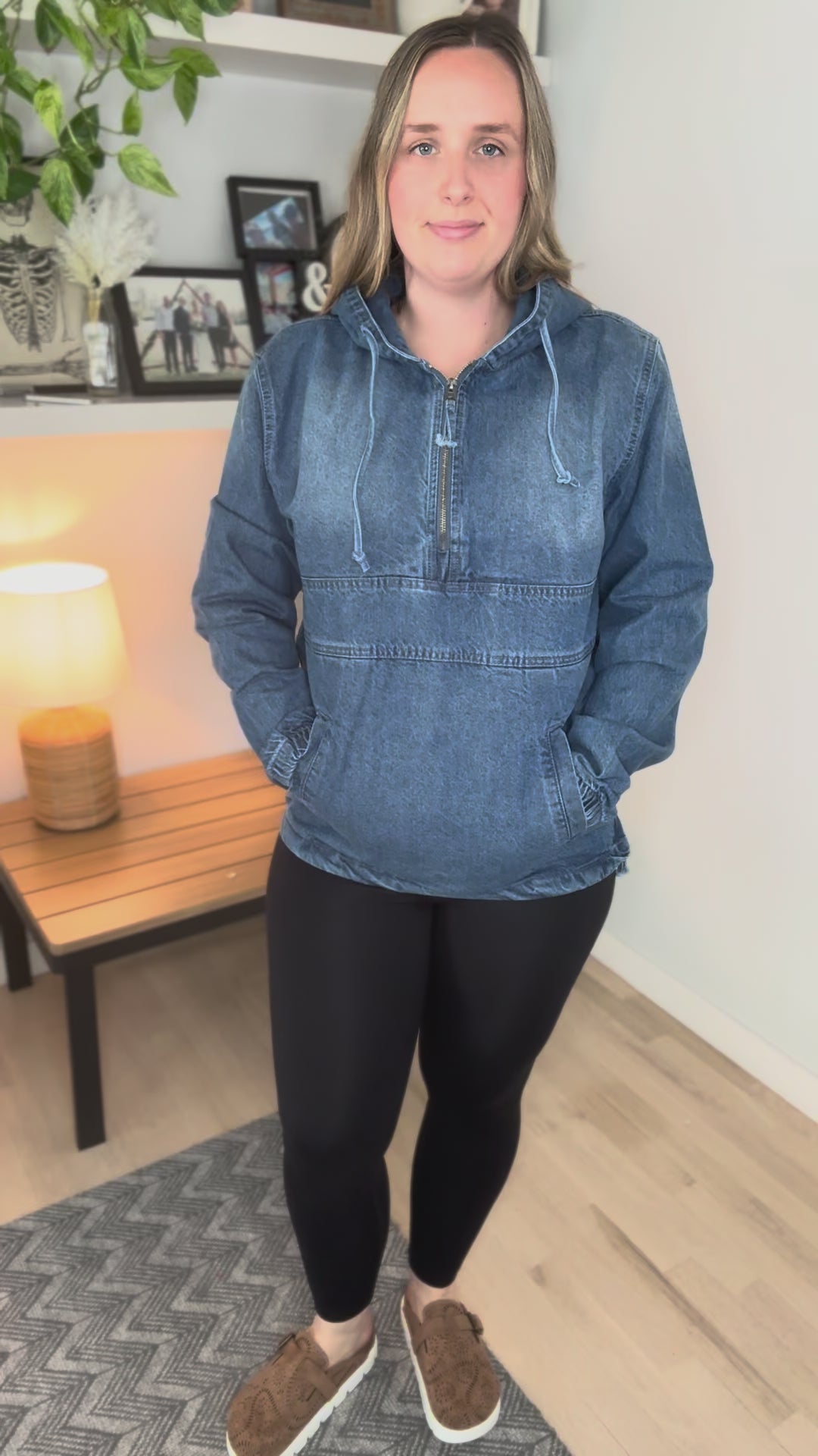 Bex Denim Hoodie Jacket- MEDIUM WASH