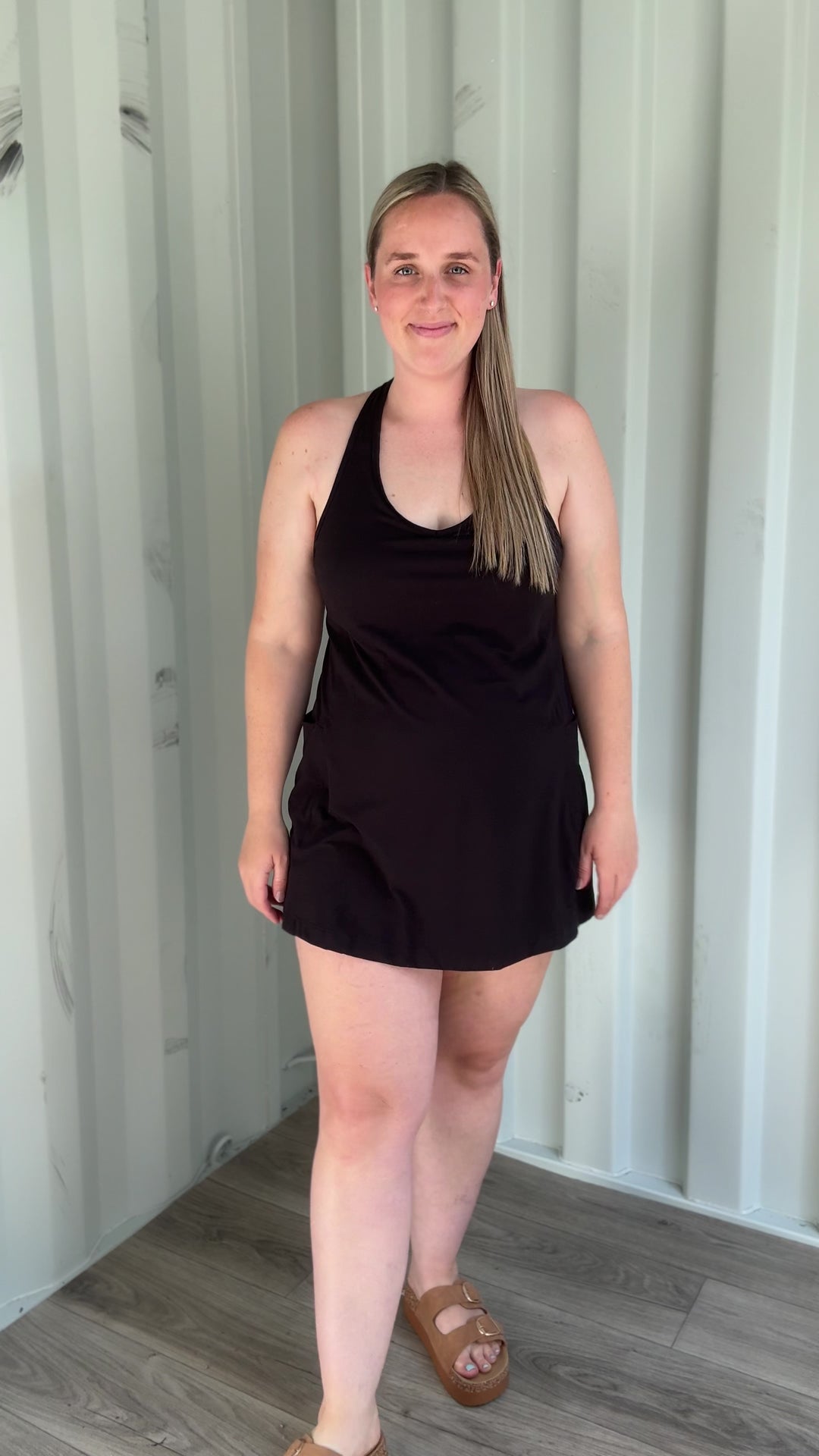 Tula Romper Dress- BLACK