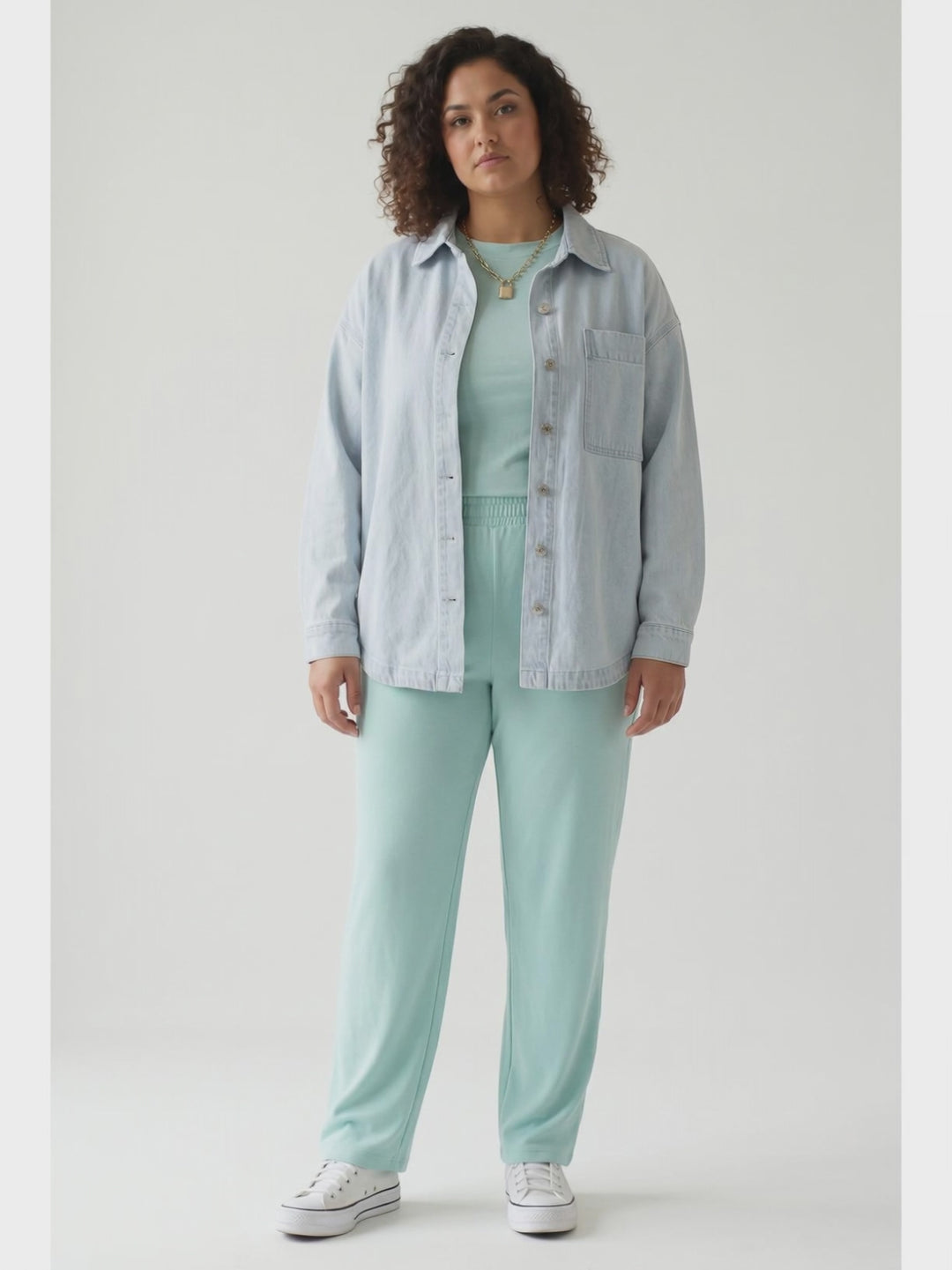 Astrid Mineral Washed Button Down Denim Jacket- DENIM