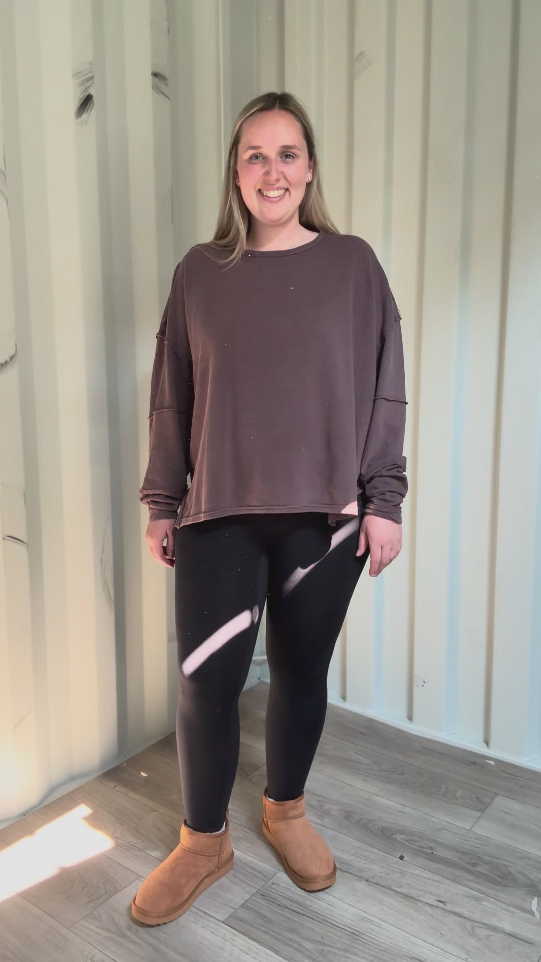 Mono B Jacey Classic Cotton Pullover- COFFEE-FINAL SALE
