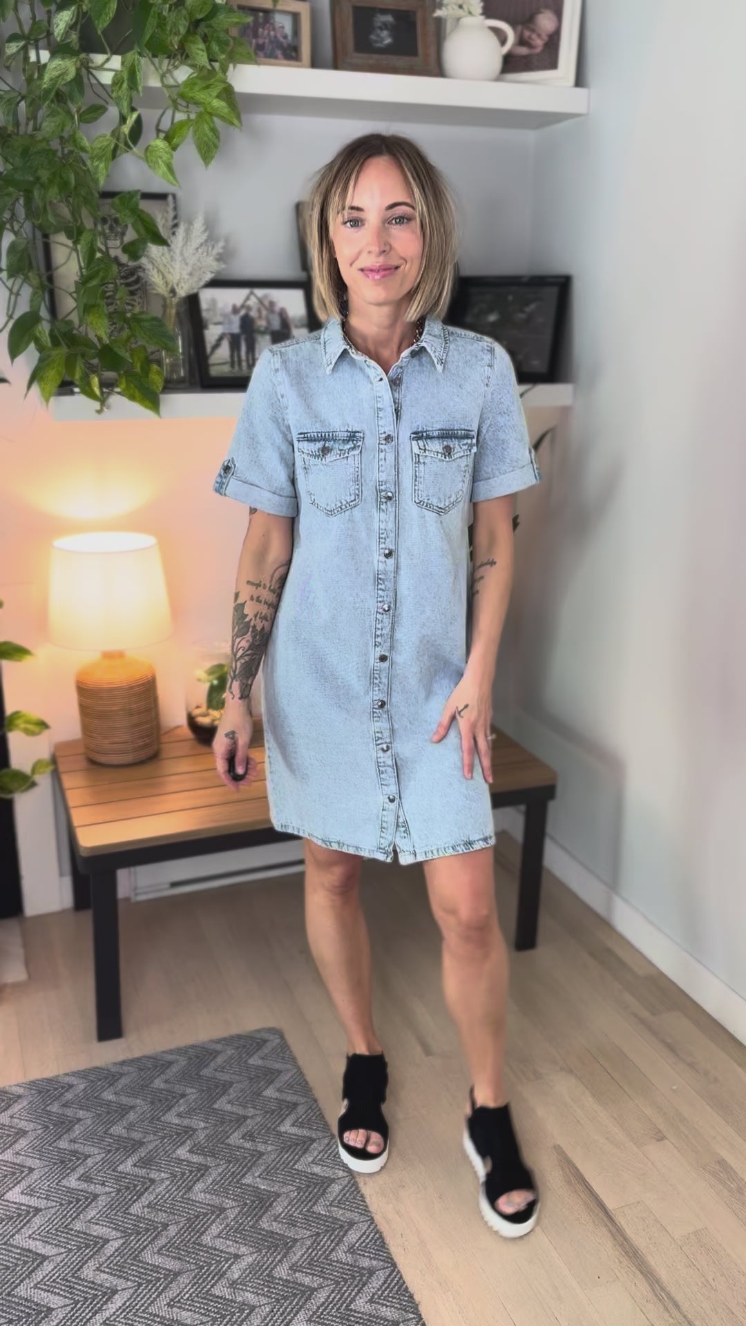 VERO MODA Jennie Denim Midi Dress- LIGHT WASH-FINAL SALE