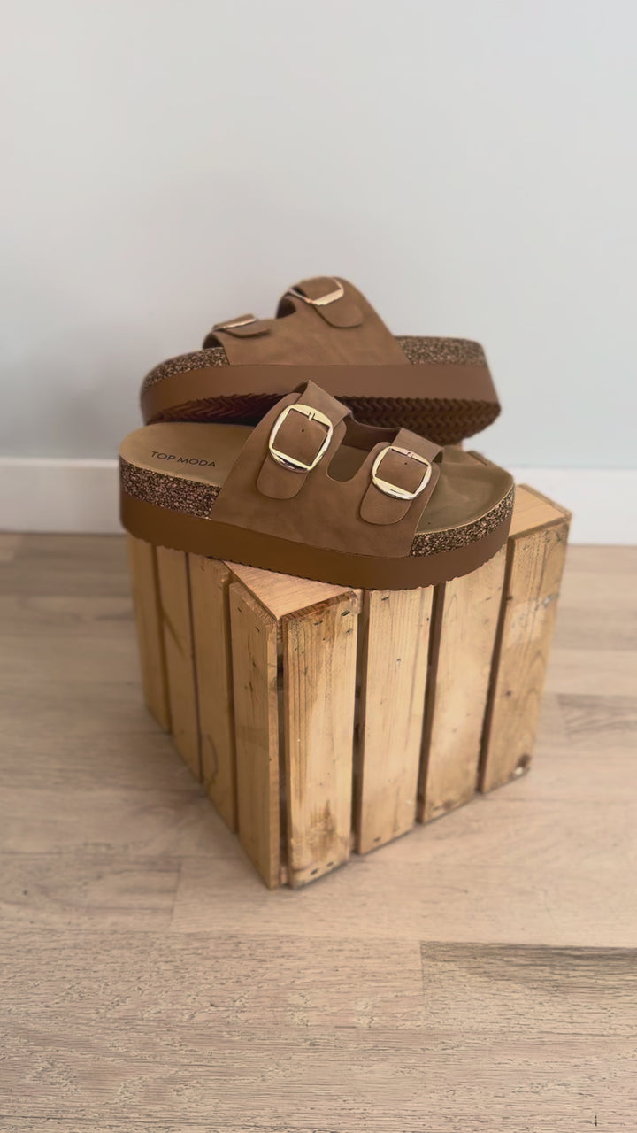 Avril Platform Sandal- TAN