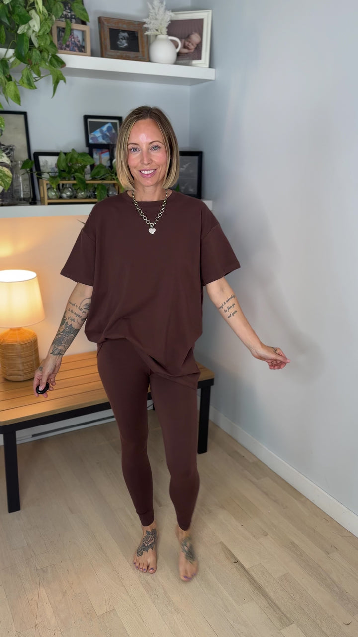 Champlain Cotton Legging Set- BROWN